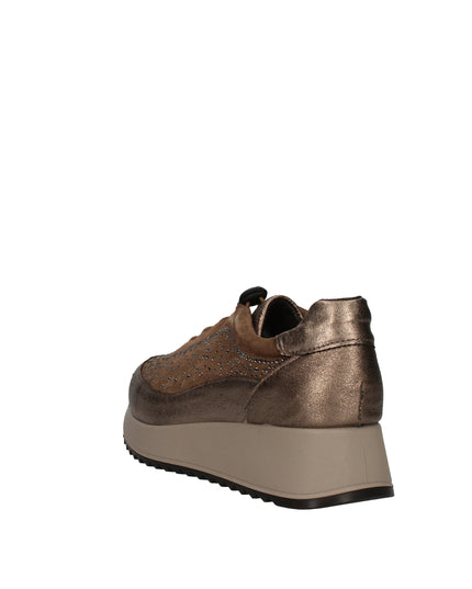 Enval Soft sneakers in pelle e camoscio con strass e lacci elastici