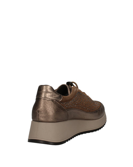 Enval Soft sneakers in pelle e camoscio con strass e lacci elastici