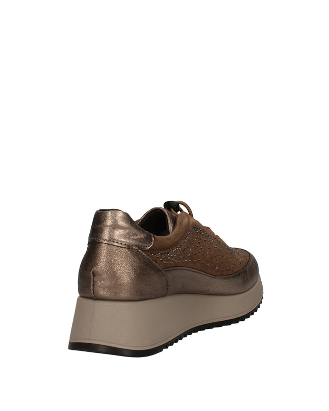 Enval Soft sneakers in pelle e camoscio con strass e lacci elastici