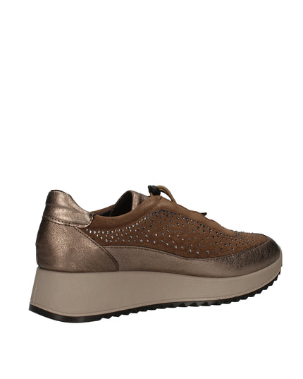 Enval Soft sneakers in pelle e camoscio con strass e lacci elastici