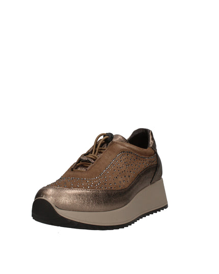 Enval Soft sneakers in pelle e camoscio con strass e lacci elastici