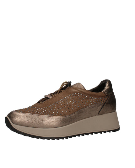 Enval Soft sneakers in pelle e camoscio con strass e lacci elastici
