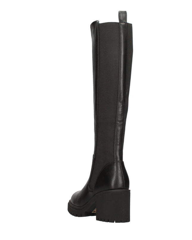 Pregunta stivali al polpaccio con zip e tacco a blocco