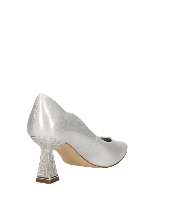 Menbur dècolletè con tacco a clessidra glitterato