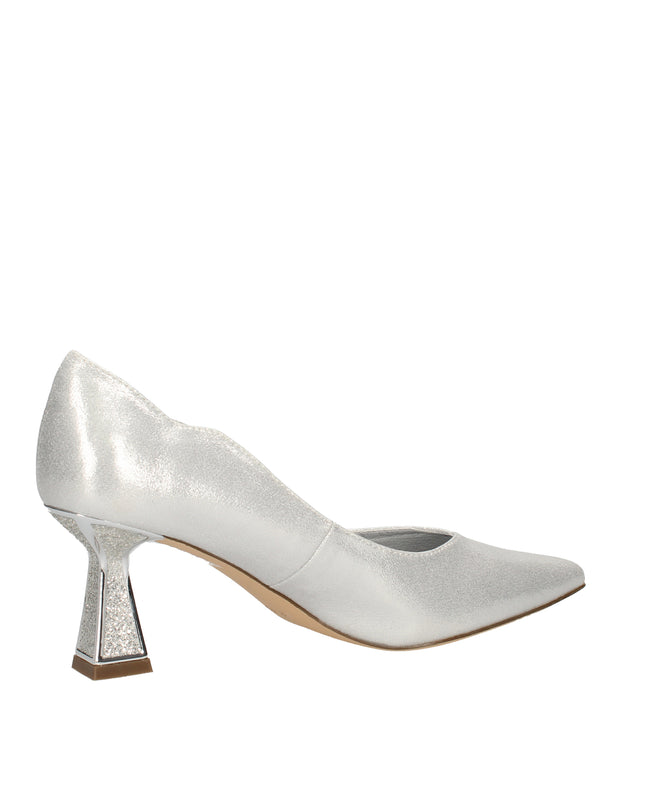 Menbur dècolletè con tacco a clessidra glitterato