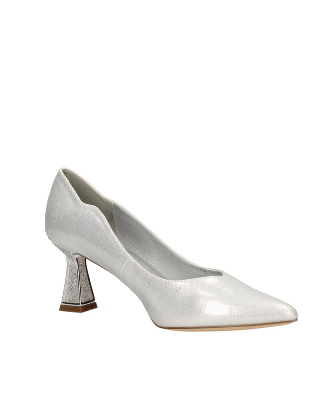 Menbur dècolletè con tacco a clessidra glitterato