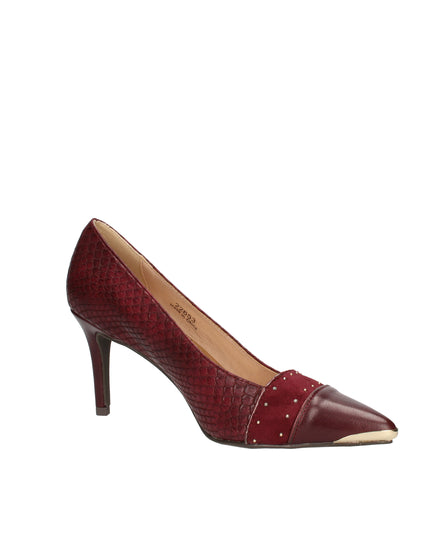 Menbur décolleté in ecopelle stampata e scamosciata con borchie decorative