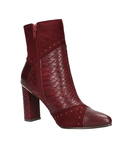 Menbur stivali in ecopelle stampata e scamosciata con borchie