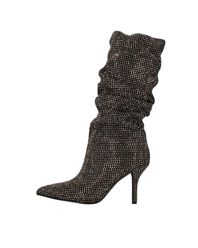 Menbur stivali morbidi con strass e tacco a spillo