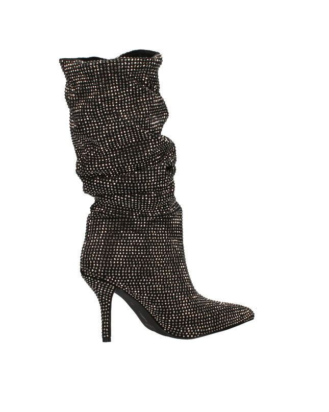 Menbur stivali morbidi con strass e tacco a spillo