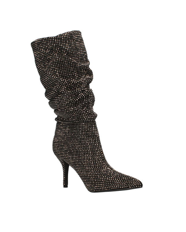 Menbur stivali morbidi con strass e tacco a spillo