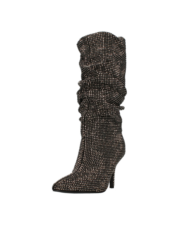 Menbur stivali morbidi con strass e tacco a spillo