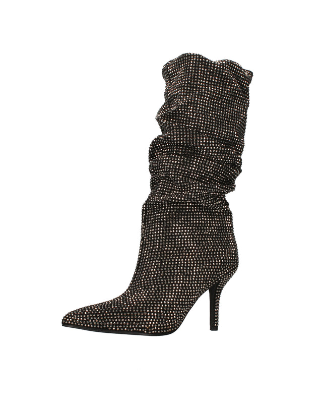 Menbur stivali morbidi con strass e tacco a spillo