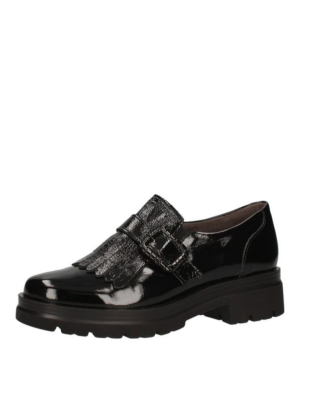 Pitillos slip on in vernice con frange decorative