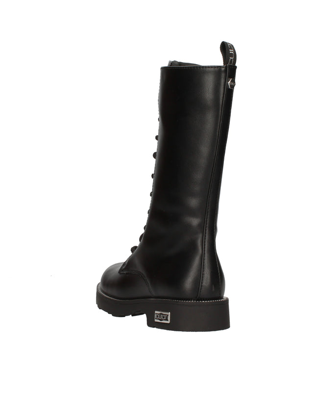 Cult Stivali in pelle con lacci e zip laterale