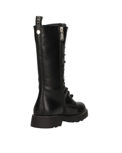 Cult Stivali in pelle con lacci e zip laterale