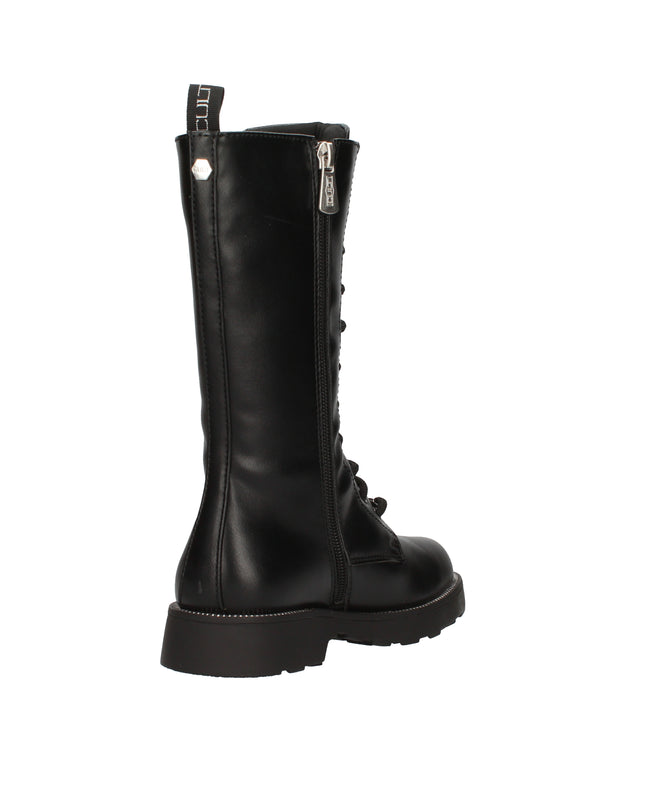 Cult Stivali in pelle con lacci e zip laterale