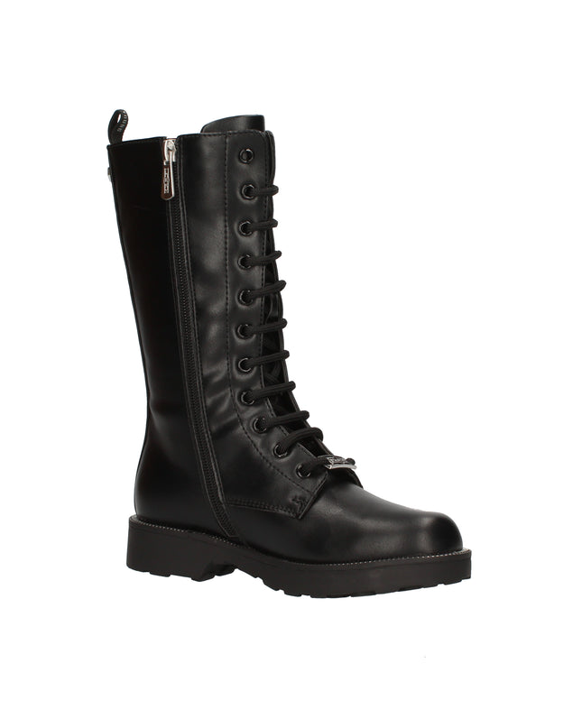 Cult Stivali in pelle con lacci e zip laterale