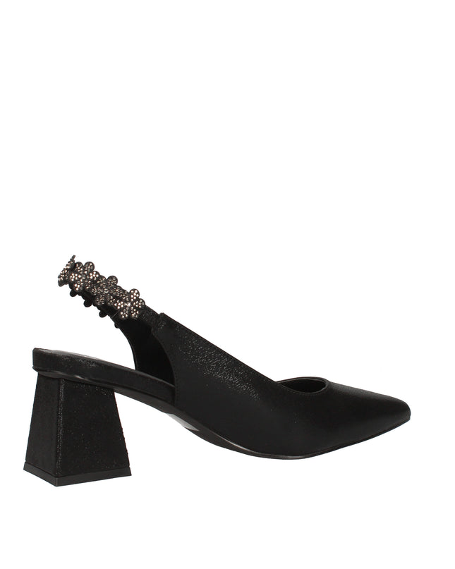 Menbur decolletè con cinturino in tessuto laminato con dettagli luminosi