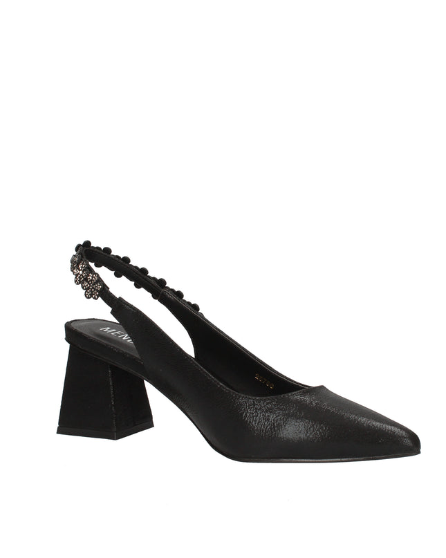 Menbur decolletè con cinturino in tessuto laminato con dettagli luminosi