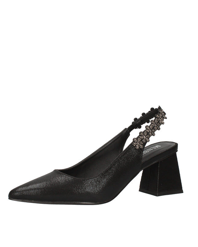 Menbur decolletè con cinturino in tessuto laminato con dettagli luminosi