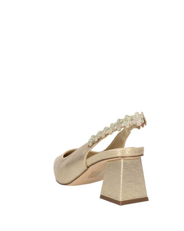 Menbur decolletè con cinturino in tessuto laminato con dettagli luminosi