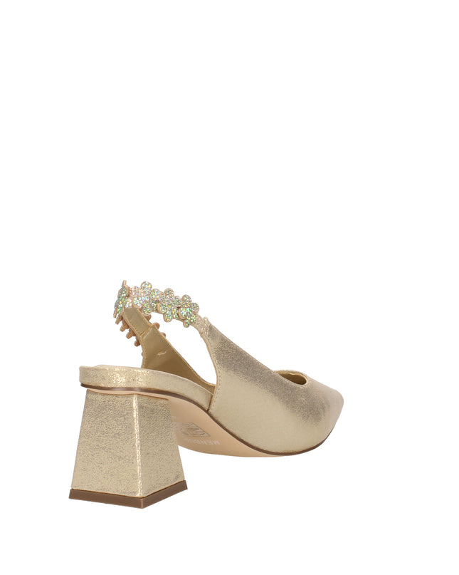 Menbur decolletè con cinturino in tessuto laminato con dettagli luminosi