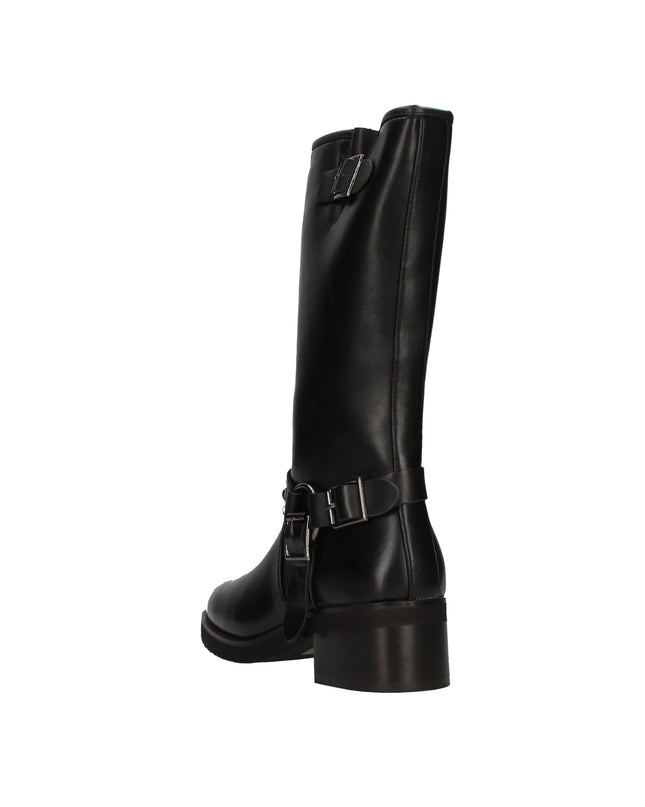 Keys stivali con fibbia decorativa e zip laterale