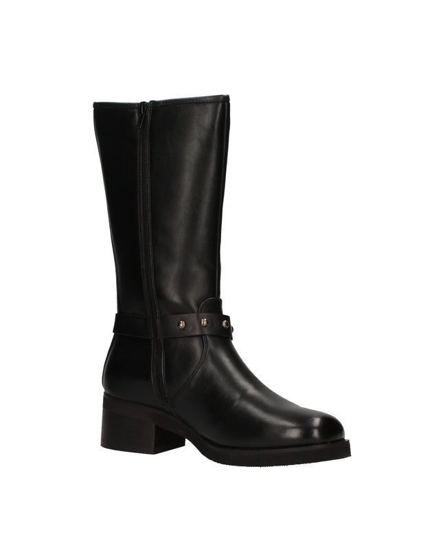 Keys stivali con fibbia decorativa e zip laterale