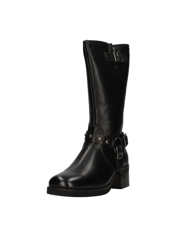 Keys stivali con fibbia decorativa e zip laterale