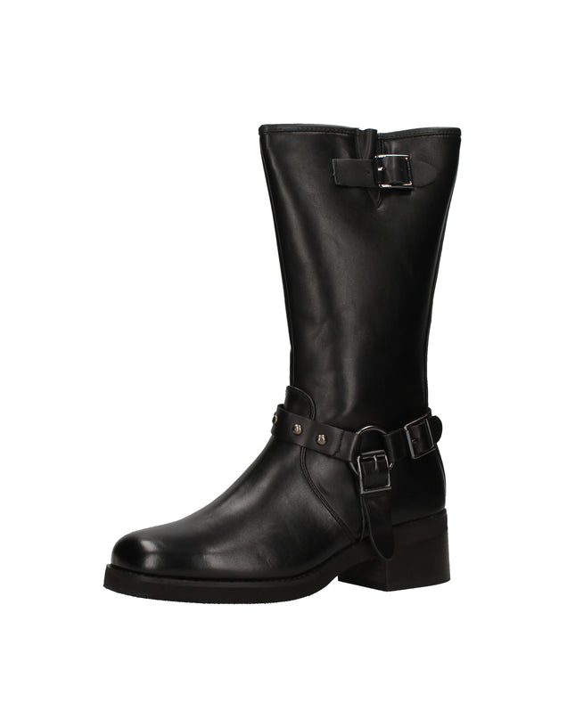 Keys stivali con fibbia decorativa e zip laterale