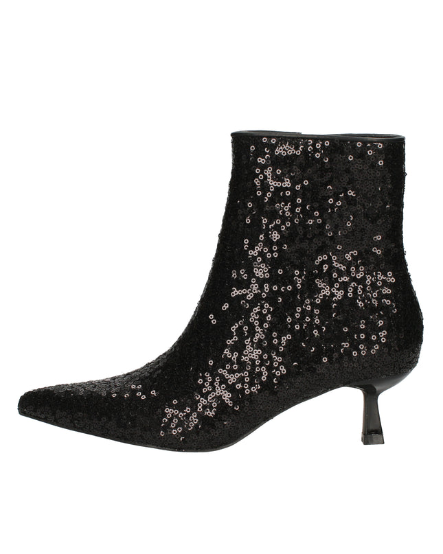 Menbur stivaletti con paillettes e tacco rocchetto