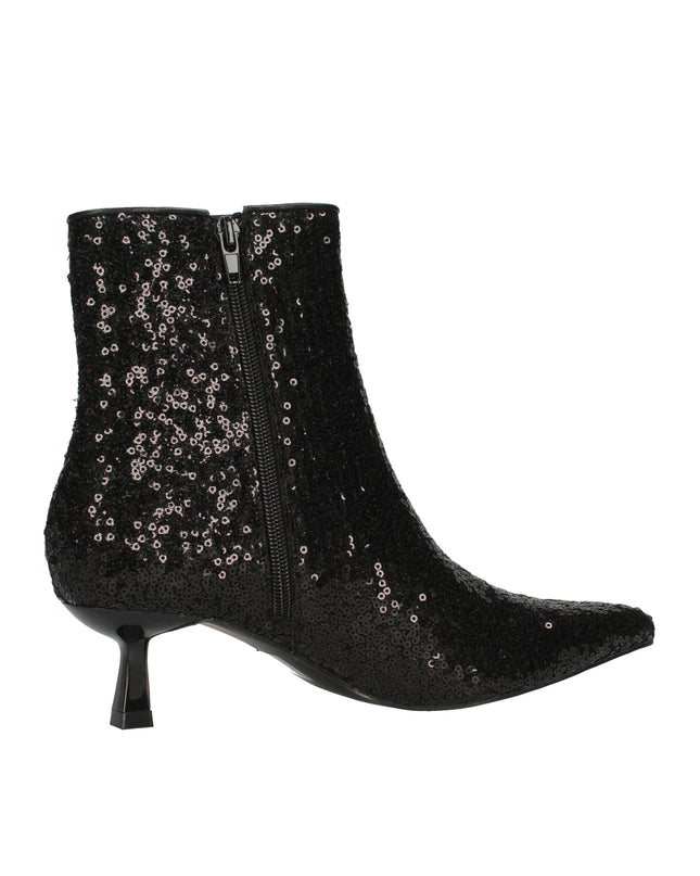 Menbur stivaletti con paillettes e tacco rocchetto