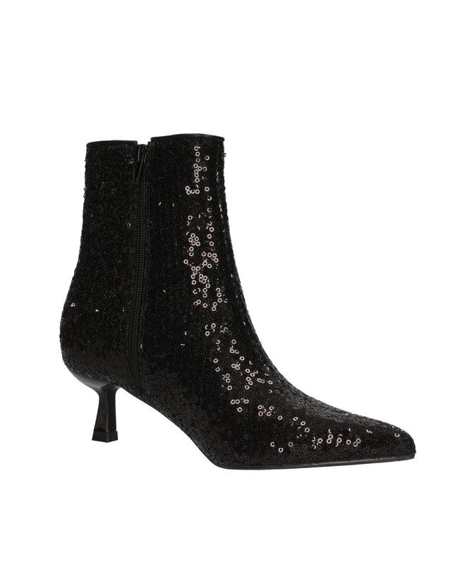 Menbur stivaletti con paillettes e tacco rocchetto
