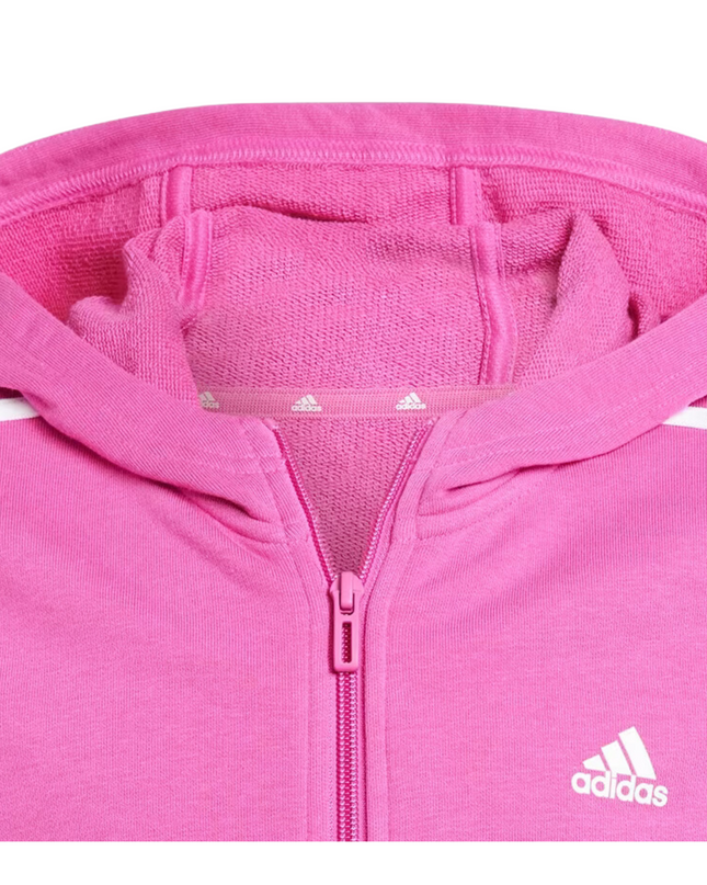 Adidas felpa con cappuccio e zip ragazza hoodie essentials 3