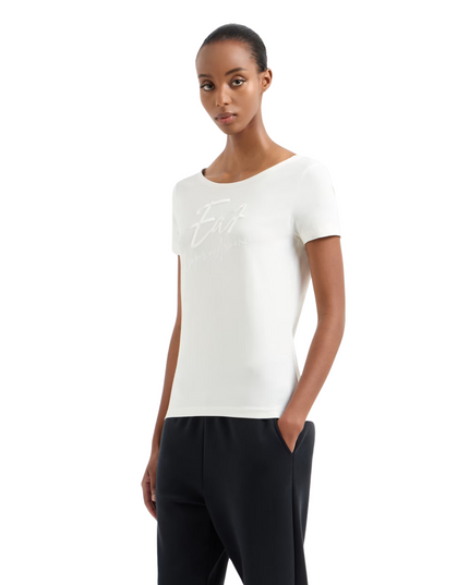 T-shirt donna EA7 Logo Series in cotone stretch
