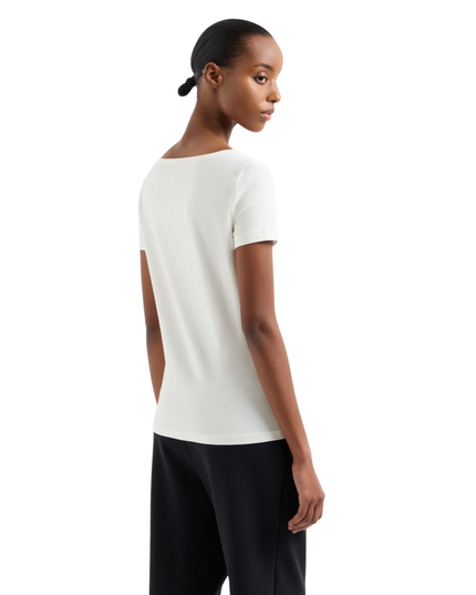 T-shirt donna EA7 Logo Series in cotone stretch