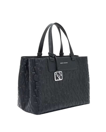 AX Armani Exchange borsa nera con logo all over impresso