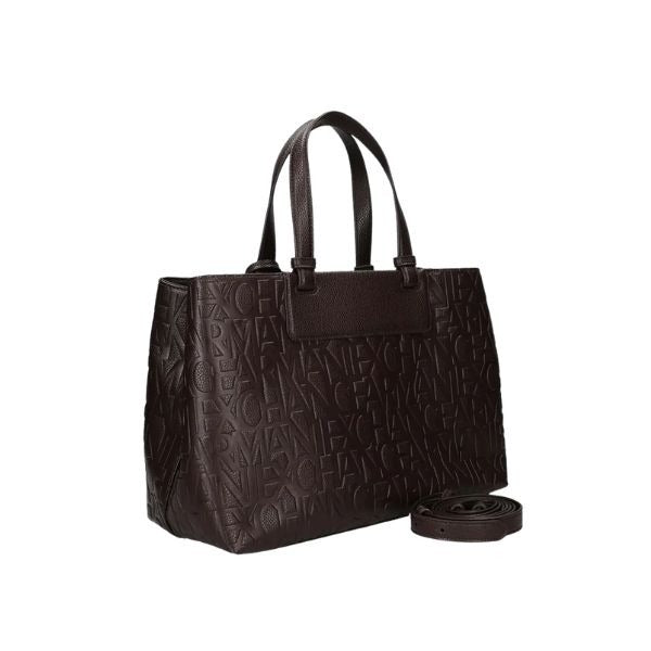 AX Armani Exchange borsa marrone con logo all over impresso