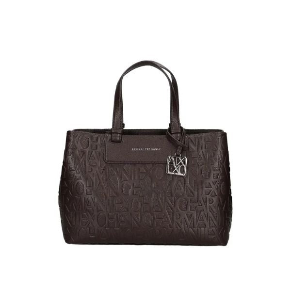 AX Armani Exchange borsa marrone con logo all over impresso