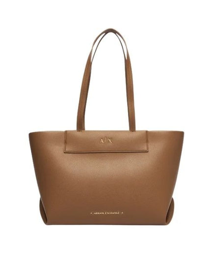 AX Armani Exchange borsa shopping marrone chiaro in pelle liscia