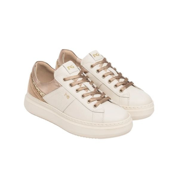 Nero giardini sneakers in pelle e materiale tecnico Velvet Milk