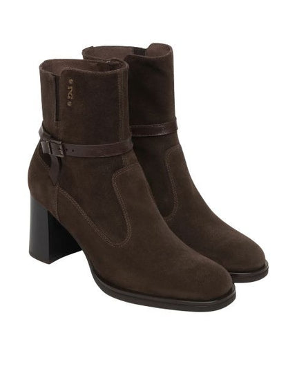 Nero giardini tronchetti in suede testa di moro