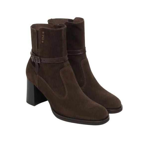 Nero giardini tronchetti in suede testa di moro