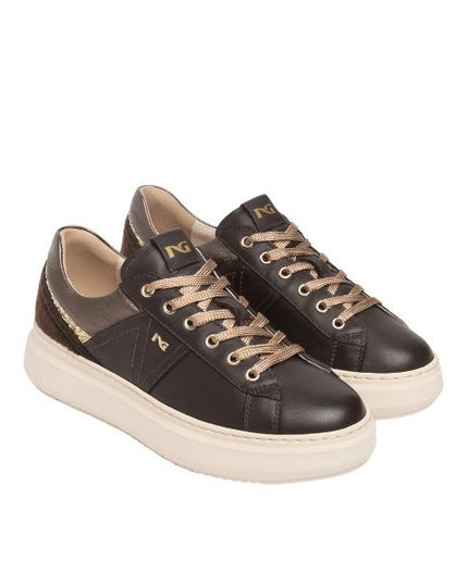 Nero Giardini sneakers in pelle e suede Brown