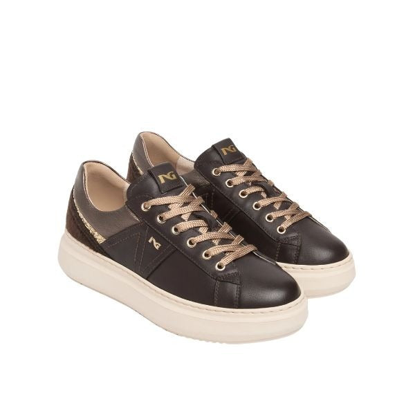 Nero Giardini sneakers in pelle e suede Brown