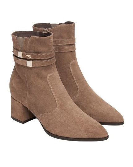Nero Giardini Tronchetti in suede con fibbie decorative