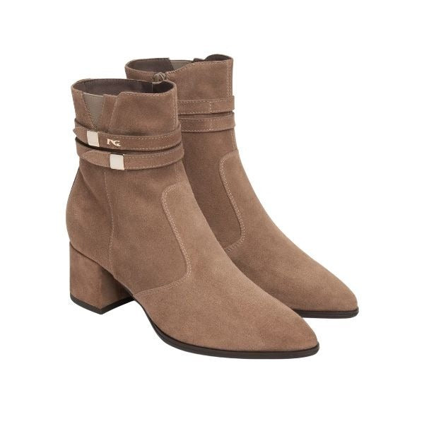 Nero Giardini Tronchetti in suede con fibbie decorative