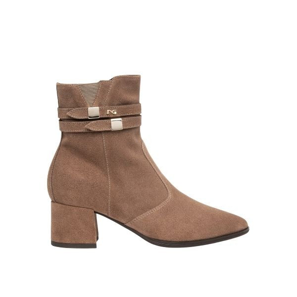 Nero Giardini Tronchetti in suede con fibbie decorative