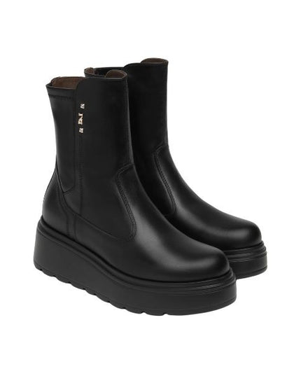 Nero Giardini stivaletti chelsea platform in pelle nera